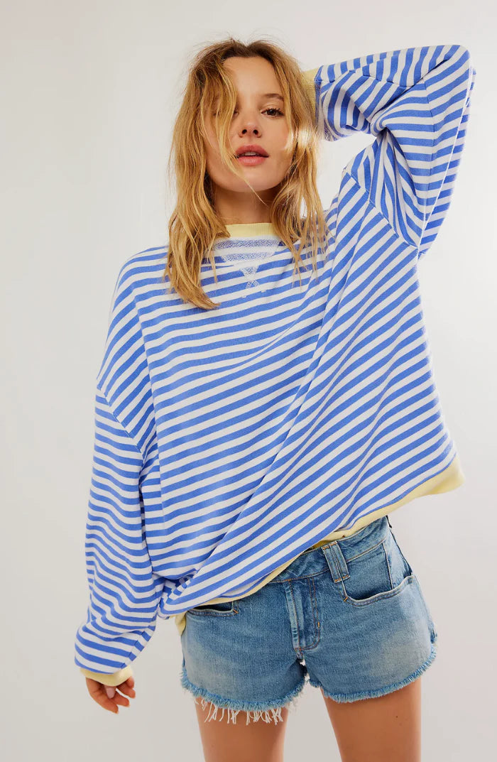 Ellie | Gestreifter Oversize-Pullover