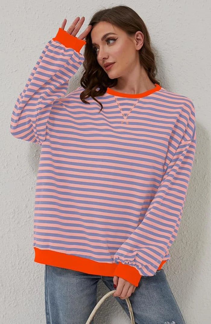 Ellie | Gestreifter Oversize-Pullover