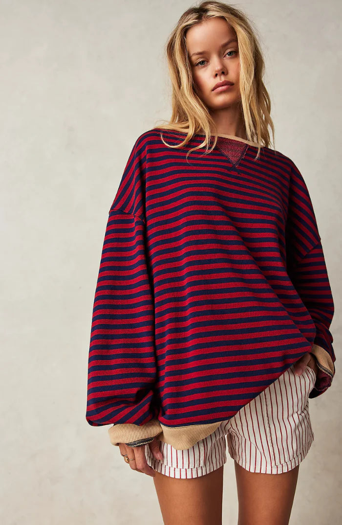 Ellie | Gestreifter Oversize-Pullover