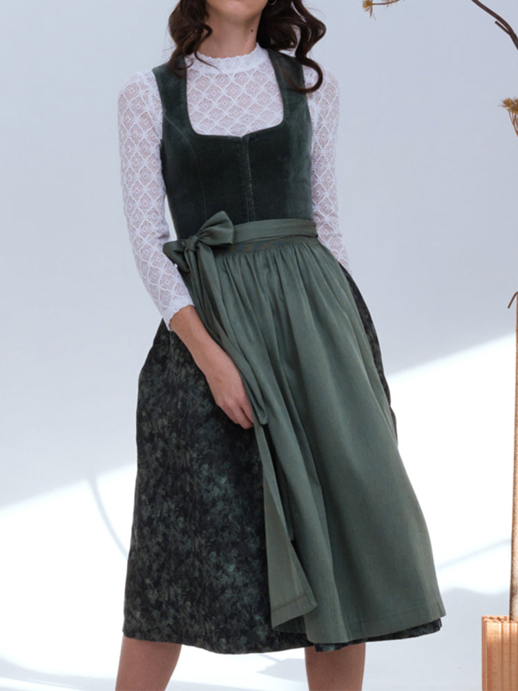 Schlichtes, elegantes Midi-Dirndl mit Biesensaum