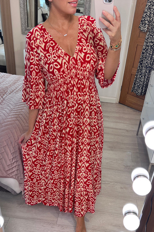 CARRIE - CASUAL PRINT LONG DRESS SALE