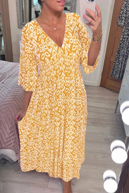 CARRIE - CASUAL PRINT LONG DRESS SALE