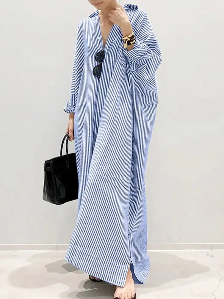 ELLENA - STRIPE LONG DRESS SALE