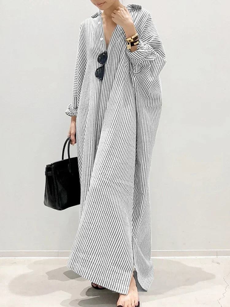 ELLENA - STRIPE LONG DRESS SALE