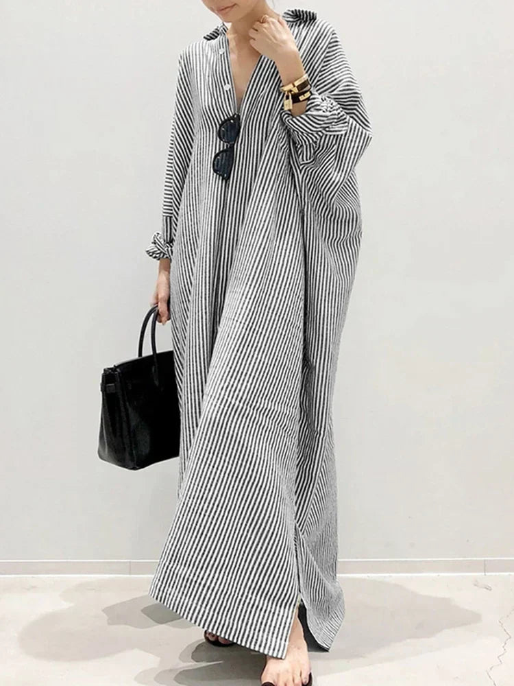 ELLENA - STRIPE LONG DRESS SALE