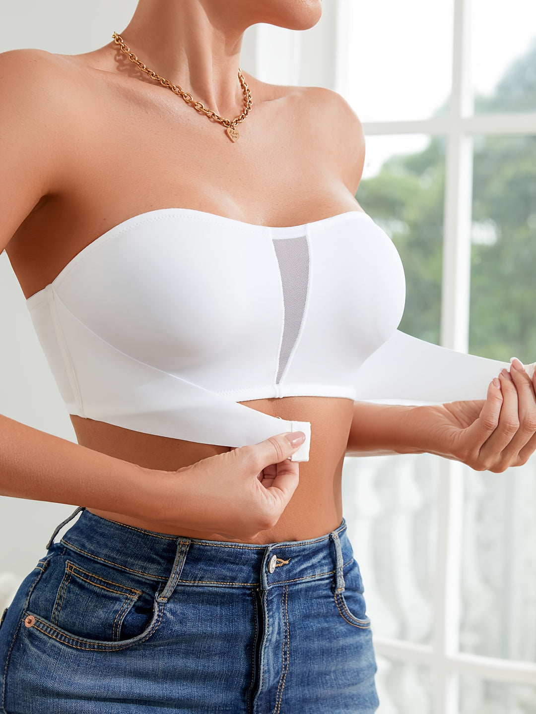 Leonie | Nahtloser Push-Up-BH mit Mesh-Kontrast und Frontverschluss 2 für 1