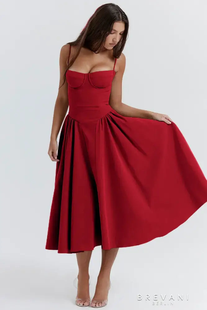 RUBY - SLEEVELESS CORSET MIDI DRESS SALE