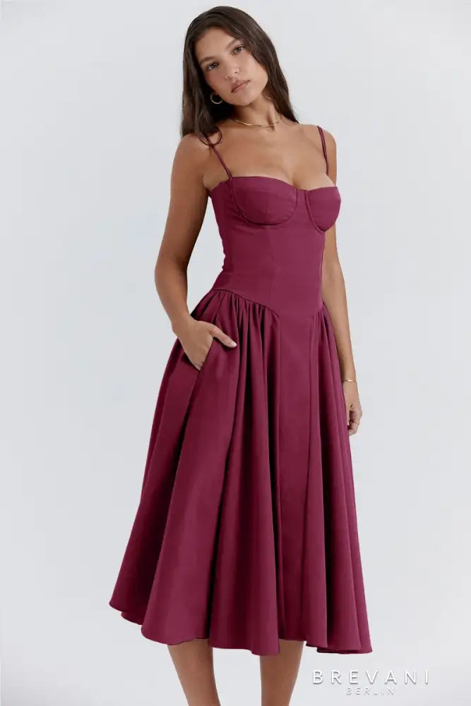 RUBY - SLEEVELESS CORSET MIDI DRESS SALE