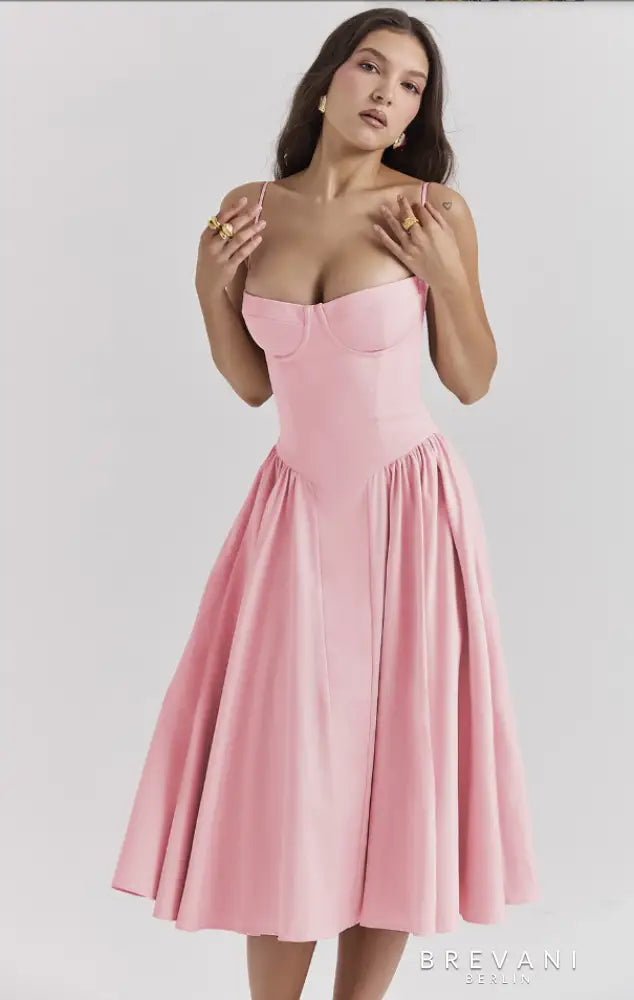 RUBY - SLEEVELESS CORSET MIDI DRESS SALE