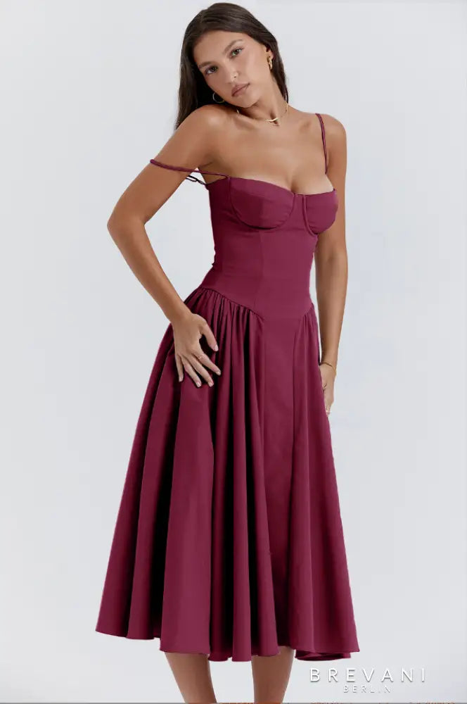 RUBY - SLEEVELESS CORSET MIDI DRESS SALE