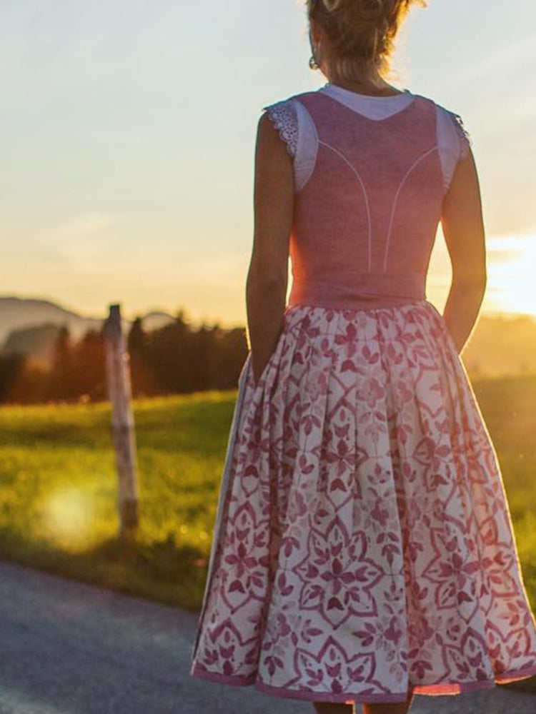 Edles schlichtes Vintage Dirndl aus Leinenmischung