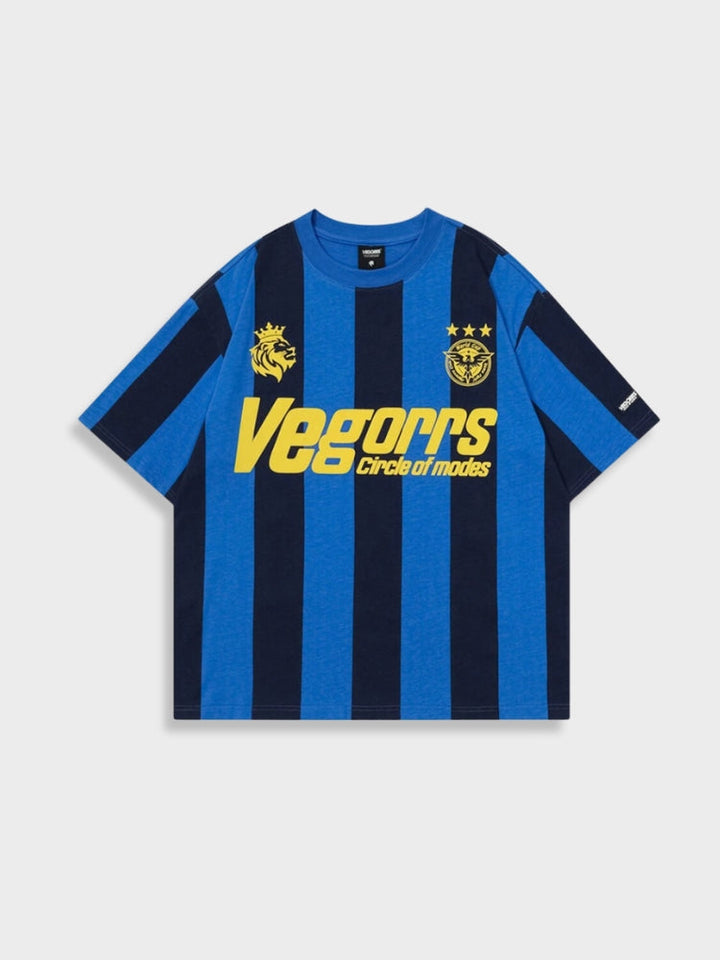 Veggors Striped Vintage Fußballl Tee