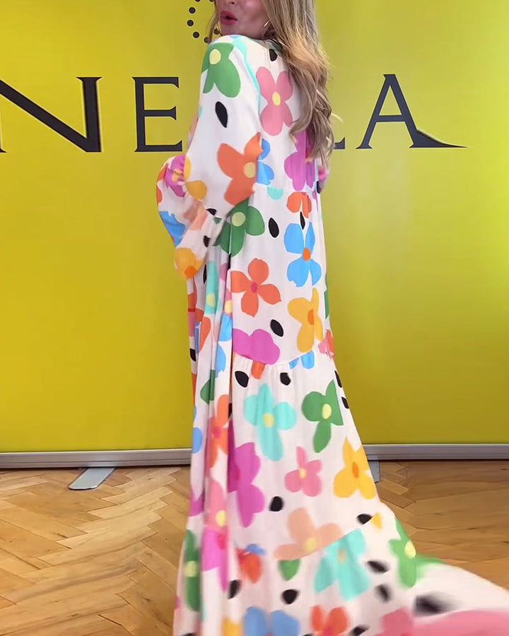 NÁDIA - FLORAL CASUAL BELL SLEEVES DRESS SALE