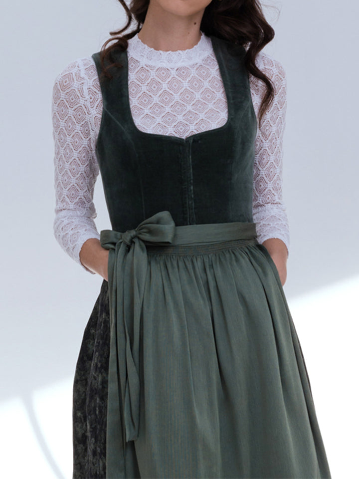 Schlichtes, elegantes Midi-Dirndl mit Biesensaum