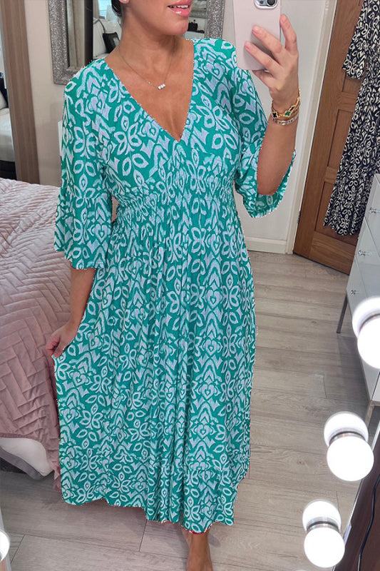 CARRIE - CASUAL PRINT LONG DRESS SALE